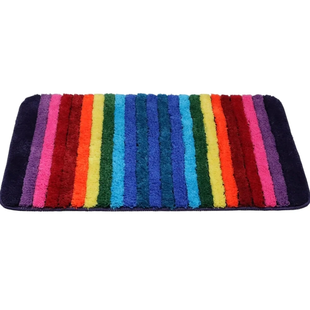 Colorful Striped Bath Mat 19